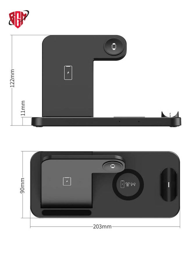 BGM 4 in 1 Wireless Charging Stand,, Fast Charger for Apple Watch, iPhone 13/12/11/ Pro Max/Mini/11/Pro/AirPods/Samsung smart phone etc  - Image 4