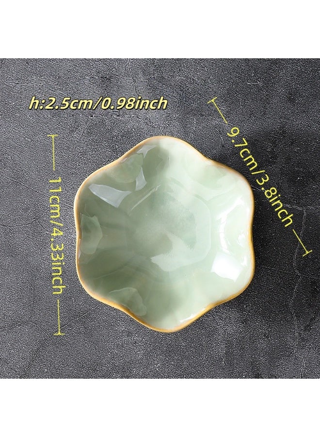 Ceramic Jewelry Dish - Lotus Leaf Shape, for Ring Holder Necklace Small Key, Cute Plate Trinket Tray, Home Decor - Image 3