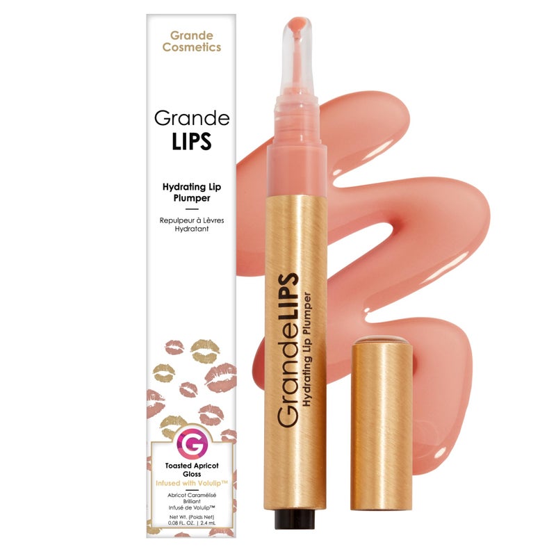 Grande Cosmetics GrandeLIPS Hydrating Lip Plumper Gloss - for Fuller-Looking, Hydrated Lips - Toasted Apricot (0.08 fl oz) - Image 1