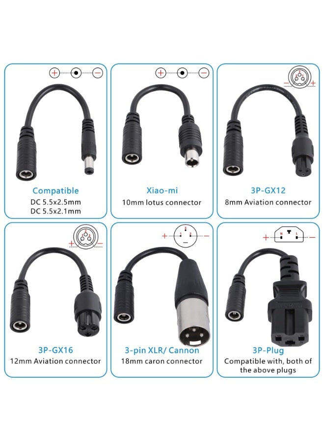 Electric Scooter Charger, 42V 2A Fast Charger with 6 Connectors for Lithium-Ion Batteries (36V/42V), Compatible with Electric Bicycles, Electric Scooters, and Balance Vehicles - Image 2