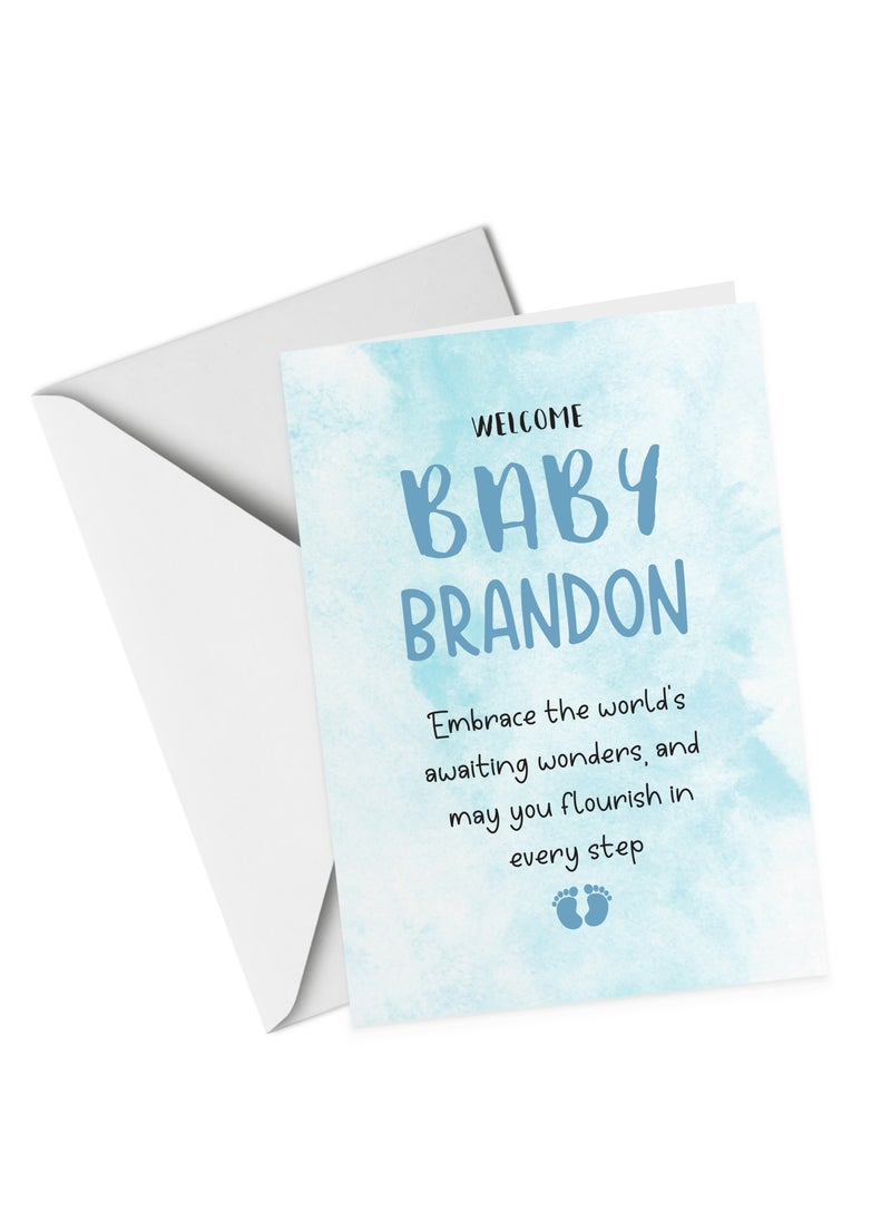 Share the Love A5 Personalised Welcome Baby Greeting Card  - Image 2
