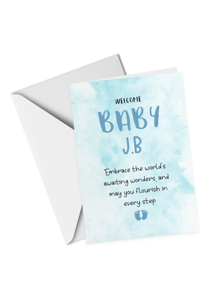 Share the Love A5 Personalised Welcome Baby Greeting Card  - Image 3