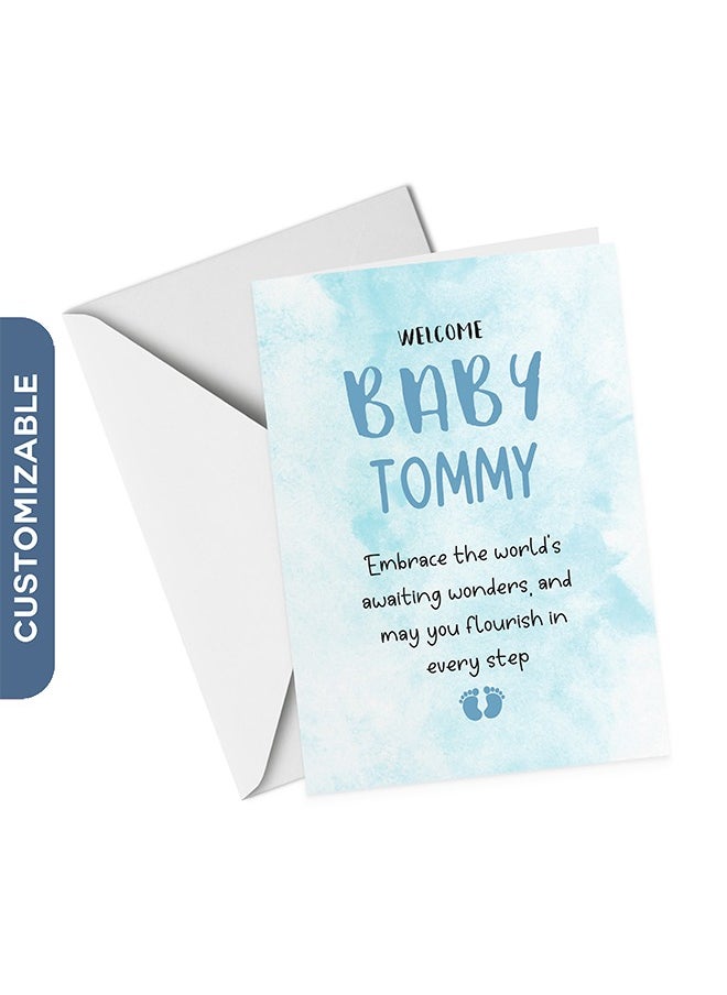 Share the Love A5 Personalised Welcome Baby Greeting Card  - Image 1