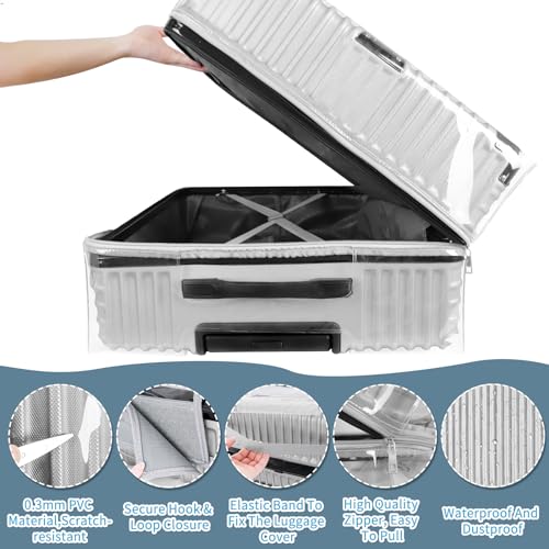 Yotako Upgraded Zippered Clear PVC Suitcase Cover, 30 Inch Luggage Covers for Wheeled Suitcase 30" - Image 5