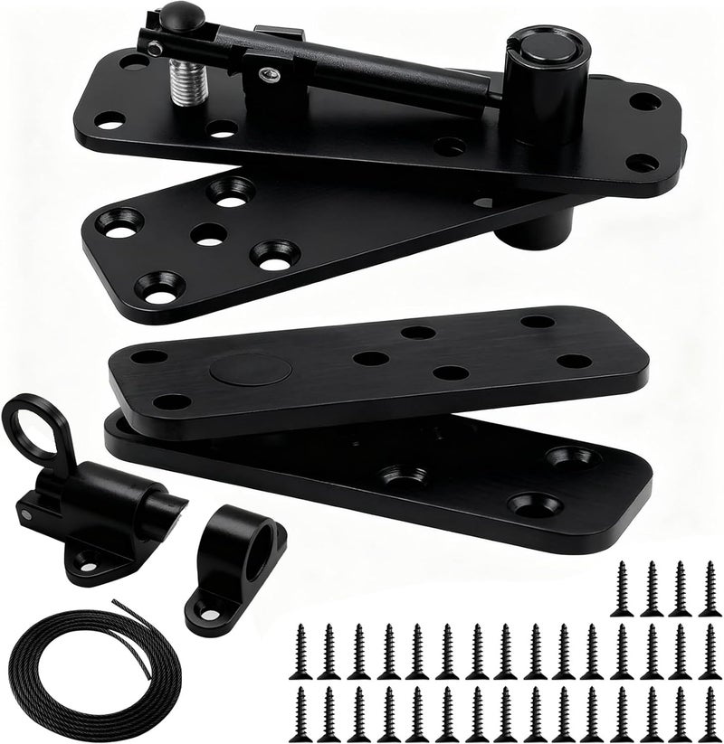 TamBee Heavy Duty Pivot Hinge Hidden Door Hinge - 570 lbs Load, Bearing, Stainless Steel, Rust Resistant, Concealed for Wood Doors, Secret Doors, Hidden Door, Bookcase Door and Bookshelf Door Black - Image 1
