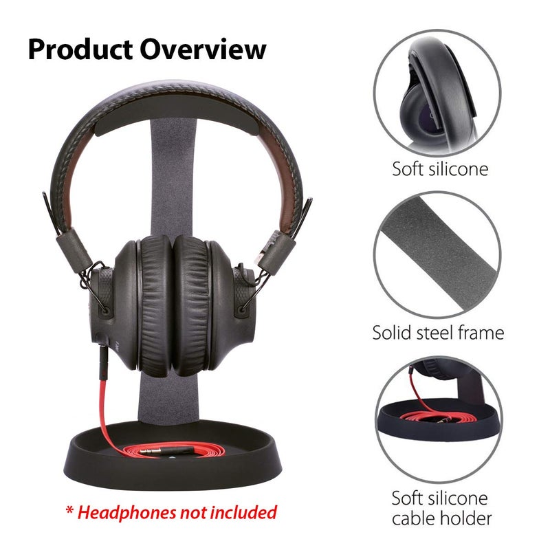 Avantree Aluminum and Silicone Desk Headphone Stand Hanger with Cable - Image 3