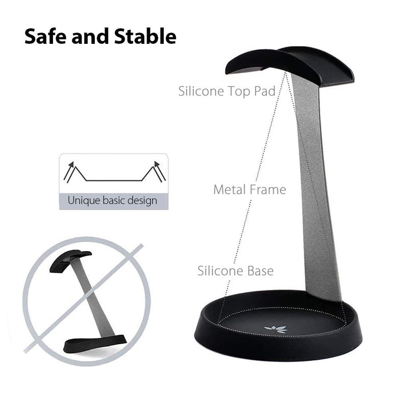 Avantree Aluminum and Silicone Desk Headphone Stand Hanger with Cable - Image 2