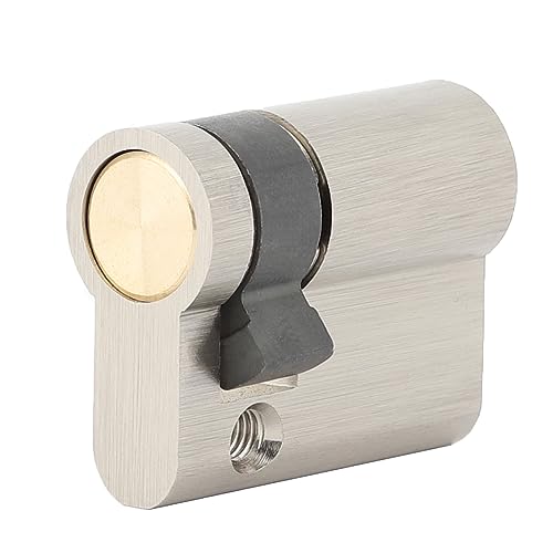 Jeriup Copper Half Cylinder Lock with Nickel Finish for Doors, Key Lock, 40mm, Single Side Open, Anti-Rust, Modern, Nickel - Image 5