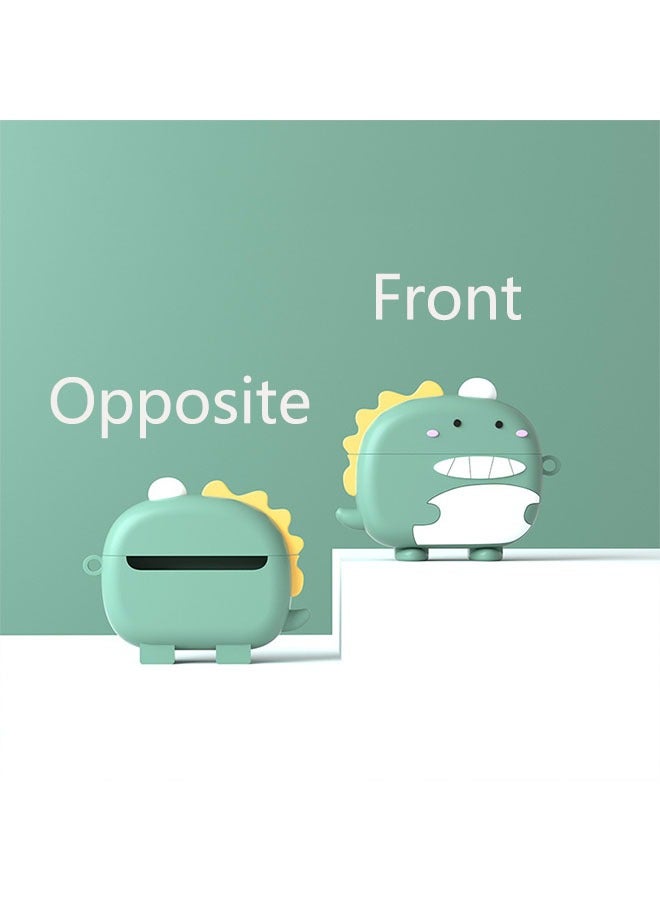 Earphone Case for Huawei Freebuds Pro 2,Creative Cute Cartoon Soft Silicone Dinosaur Protective Bluetooth Headset Cover,Charging Port Accessible (Green) - Image 4