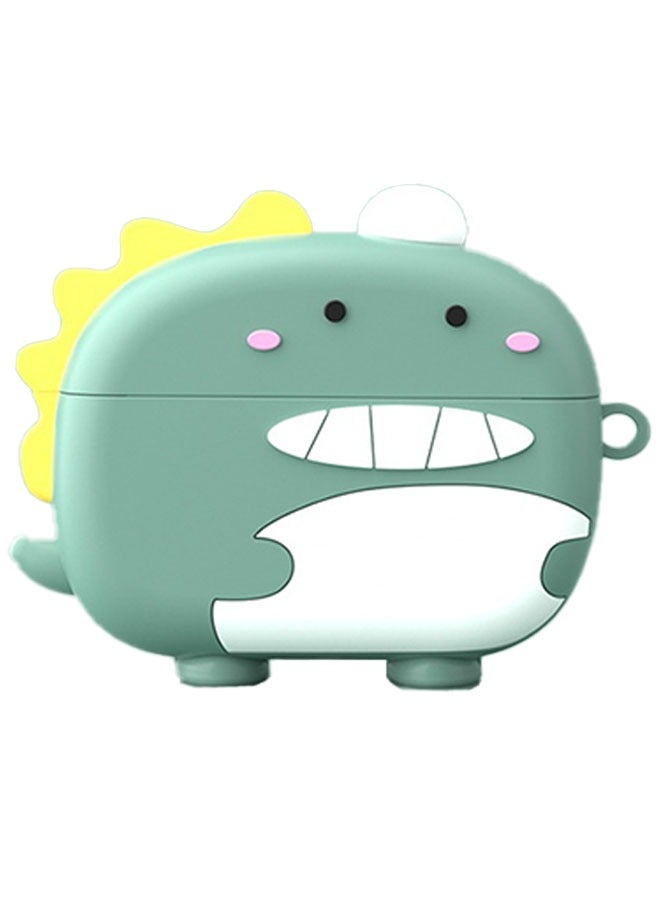 Earphone Case for Huawei Freebuds Pro 2,Creative Cute Cartoon Soft Silicone Dinosaur Protective Bluetooth Headset Cover,Charging Port Accessible (Green) - Image 1