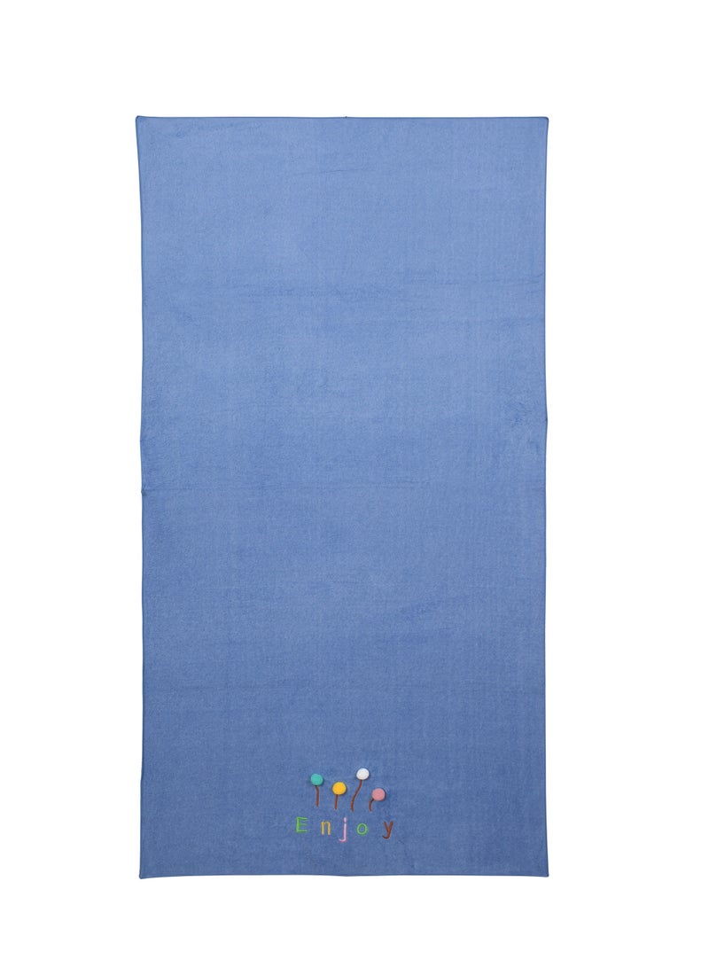 AURIO Ultra-Soft Microfiber Kids' Bath Towel (70x140 cm) – Premium Absorbent Quick-Dry Shower Towel with Colorful "Enjoy" Embroidery and 3D Balloon Accents – Gentle on Sensitive Skin - Image 2
