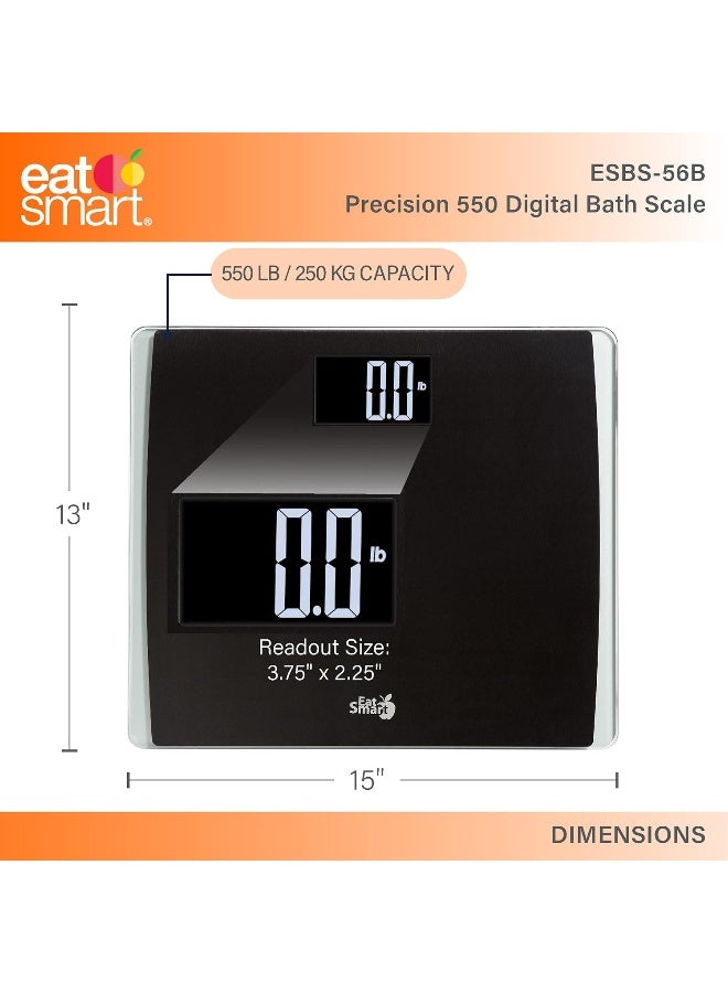 Eatsmart Precision High Capacity Scale with Extra Wide Platform, 550 Pound, Black - Image 3