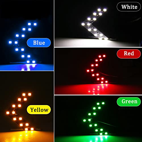 OtpOutopa 2PCS 14-SMD LED Arrow Panel Lights, Auto Parts Concealed LED Marker Clearance Light for Car Rearview Mirror Indicator Turn Signal Sequential Light Bulb Motorcycle Tail Lights (Blue) - Image 5