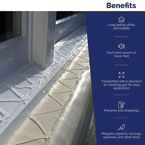 Bird-X Bird Proof Gel, Sticky and Transparent Clear Gel, Long-Lasting and Easy to Use, Covers 10 Linear feet, 10 fl. oz., Pack of 1 - Image 5