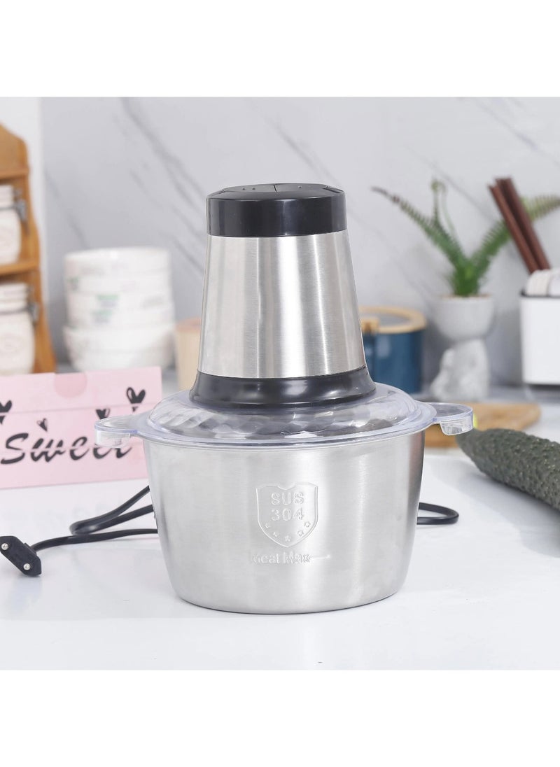 Maxtop Meat Grinder, Food Chopper, 3L Stainless Steel Food Processor for Meat, Vegetables, Fruits and Nuts, Stainless Steel Bowl and Sharp Blades Meat Grinder  - Image 4