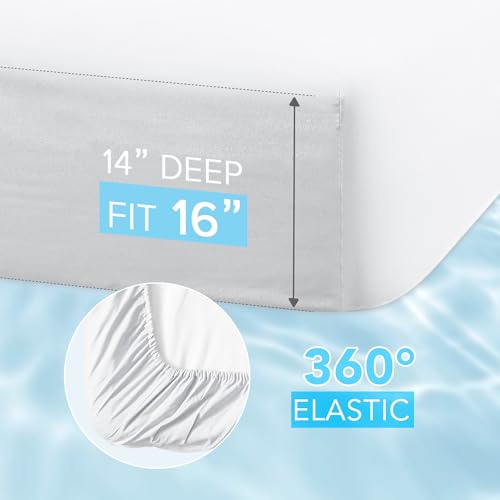 Comfort Spaces Queen Cooling Sheets, Moisture Wicking Coolmax Sheets, Soft, Colorfast Sheet Set, Cooling Bed Sheets For Hot Sleepers, Elastic Deep Pocket Fits Up to 16" Mattress, Queen White 4 Piece - Image 4