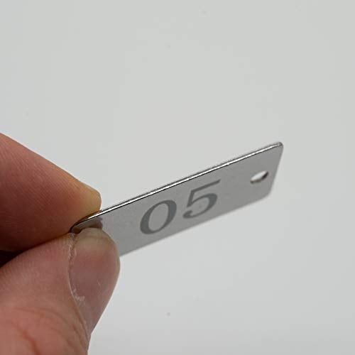 StayMax Stainless Steel Rectangle Numbered Tags with Two Holes (1-50) - Image 4