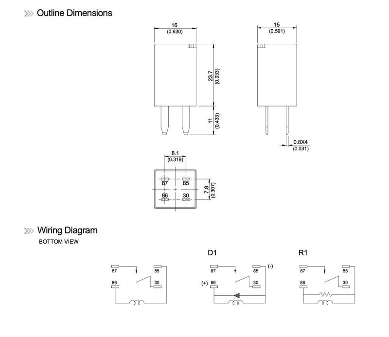JOINAP Automotive Purpose Relays 303-1AH-C-R1-U01-12VDC SPNO 20A 12VDC for Polaris RZR Slingshot Ranger Sportsman Cooling Fan Relay (4 Pack) - Image 3