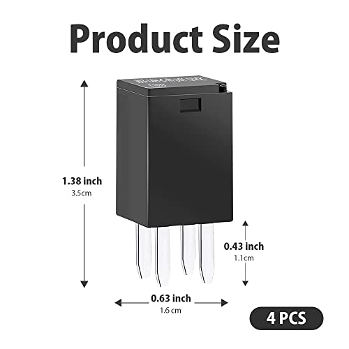 JOINAP Automotive Purpose Relays 303-1AH-C-R1-U01-12VDC SPNO 20A 12VDC for Polaris RZR Slingshot Ranger Sportsman Cooling Fan Relay (4 Pack) - Image 2
