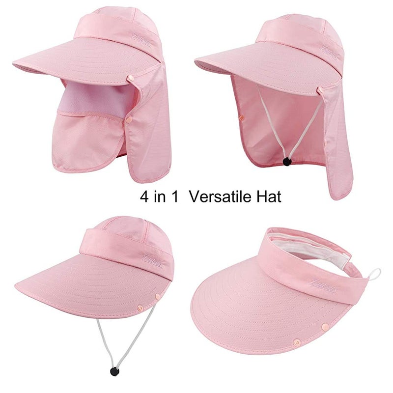GUSTAVE ® Unisex Summer Hats with Detachable Flaps, Sun Hats for Women, Sun Protection Cap for Women, for Gardening, Beach, Boating, Fishing - Image 2