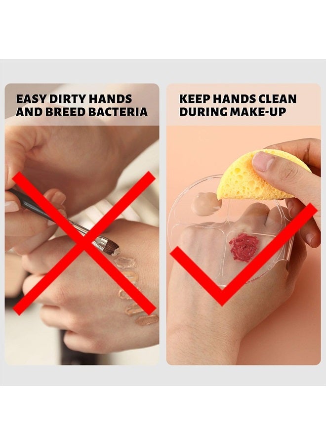 Maitys 2 Pieces Hand Makeup Mixing Palette Makeup Hand-Held Palette Nail Art Manicure Palette Clear Makeup Palette for Mixing Foundation - Image 5