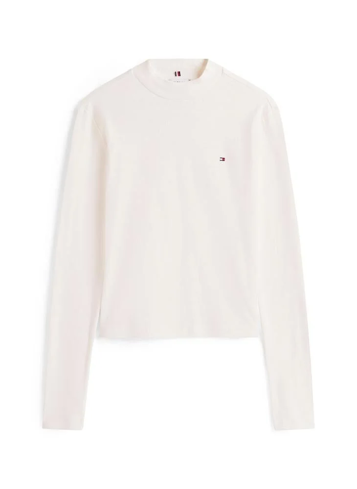 TOMMY HILFIGER Logo Mock Neck T-Shirt