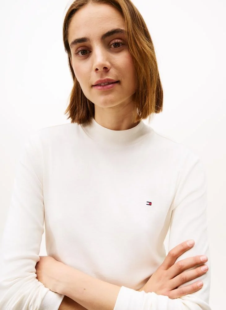 TOMMY HILFIGER Logo Mock Neck T-Shirt