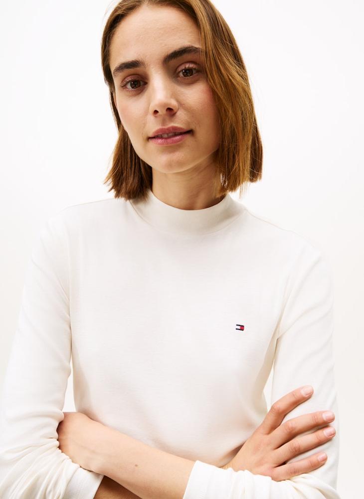 TOMMY HILFIGER Logo Mock Neck T-Shirt - Image 3