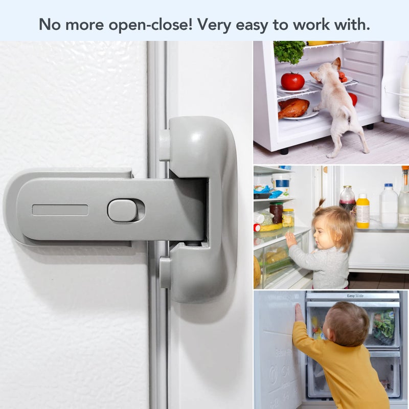 Moonybaby Baby Safety Freezer Door Latches to Keep Closed, Also for Fridge Lock for Kids, 1 Pack, Space Gray - Image 2