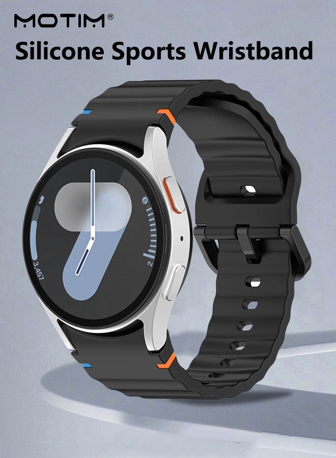 Motim Silicone Sport Watch Strap/Watchband for Samsung Galaxy Watch 7/FE/6/5/4 Band 40mm 44mm/Galaxy Watch 5 Pro Band 45mm，Silicone Replacement Strap Women Men  - Image 3
