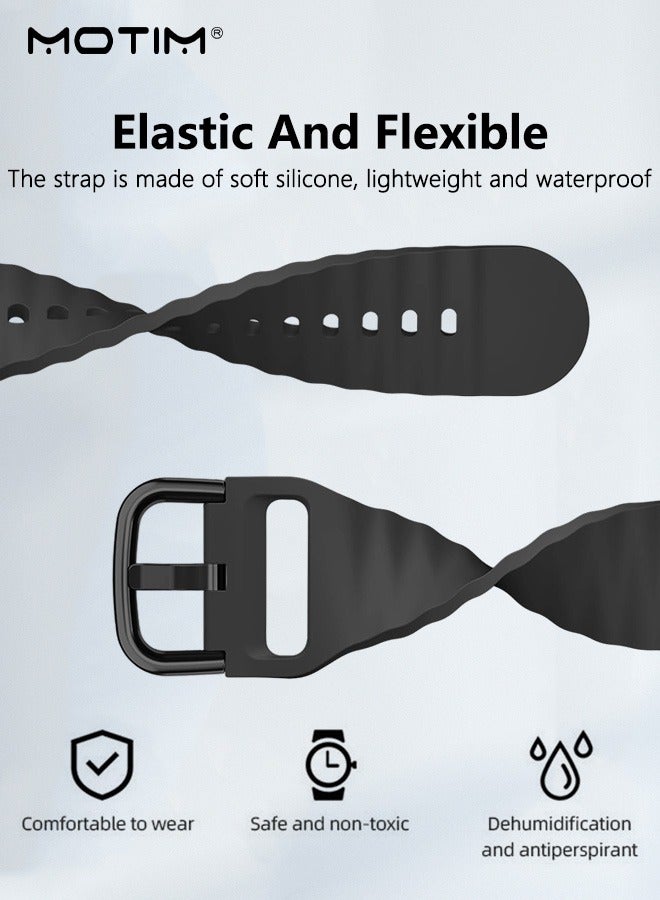 Motim Silicone Sport Watch Strap/Watchband for Samsung Galaxy Watch 7/FE/6/5/4 Band 40mm 44mm/Galaxy Watch 5 Pro Band 45mm，Silicone Replacement Strap Women Men  - Image 4