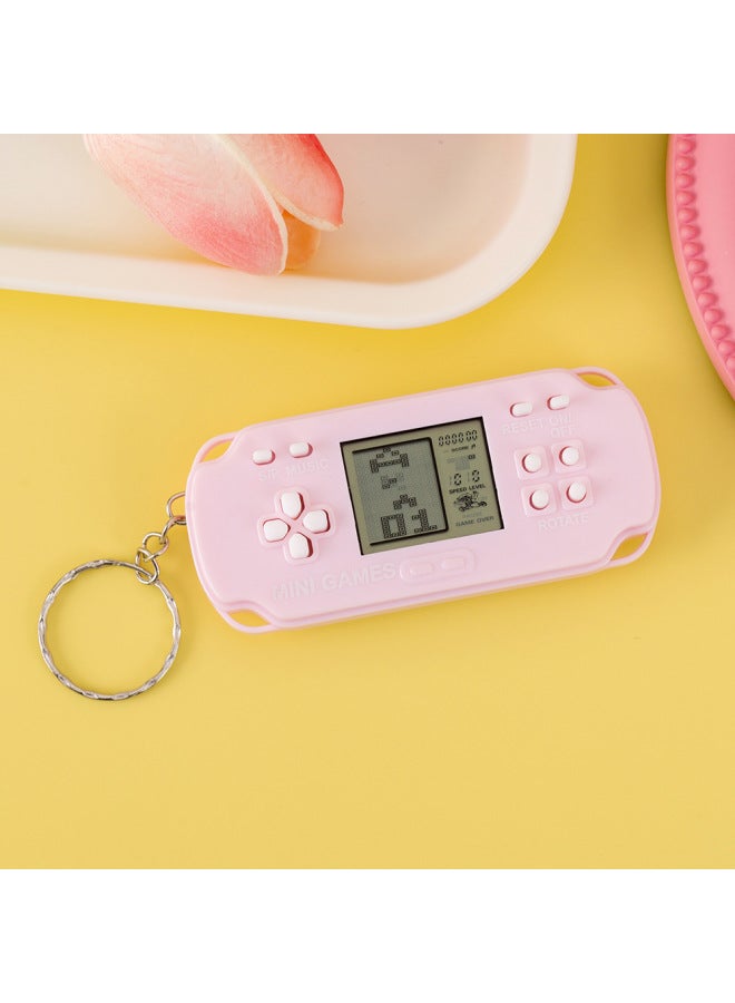 Handheld Tetris Game Machine Classic Nostalgic Mini Psp Video Game Machine Keychain Pendant-Color:Macaron Powder  - Image 1