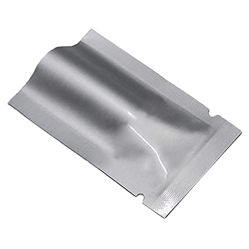 MITOB 100 Pack Sample Packets Small Silver Mylar Bags 1.97x2.76 inch 3.9 Mil Pure Aluminum Foil Flat Food Storage Bag Open Top Heat Sealing Vacuum Pouch for Coffee Beans Candy with Tear Notch - Image 1