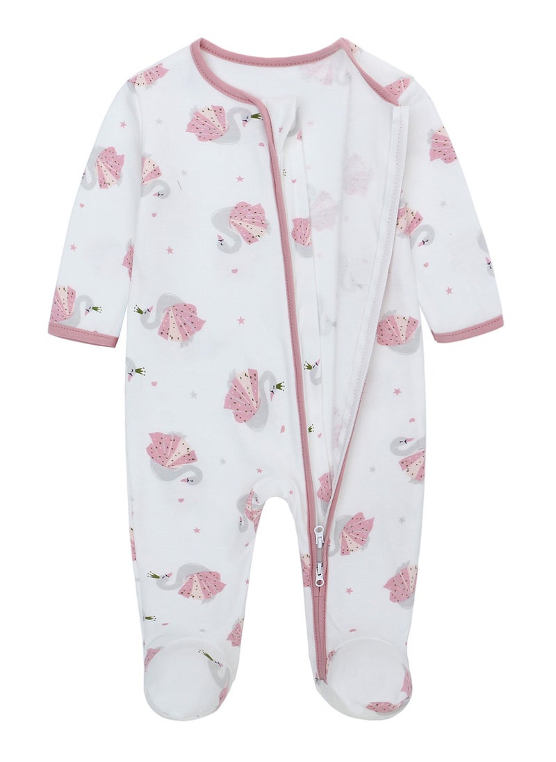 Miracle Baby - Newborn  Baby Onesies with zipper 100% cotton long sleeve baby pajamas leg covered baby clothes - Image 1