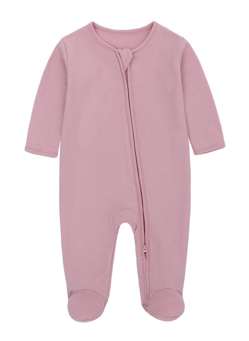 Miracle Baby - Newborn  Baby Onesies with zipper 100% cotton long sleeve baby pajamas leg covered baby clothes - Image 1