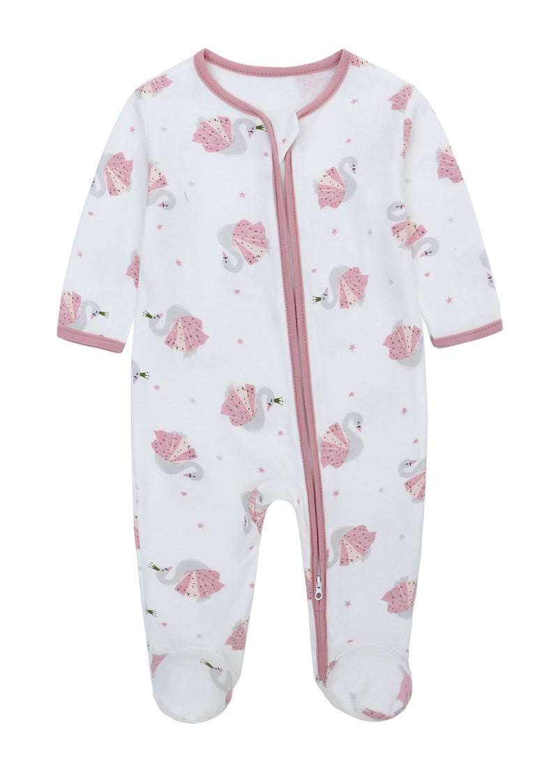 Miracle Baby - Newborn  Baby Onesies with zipper 100% cotton long sleeve baby pajamas leg covered baby clothes - Image 1