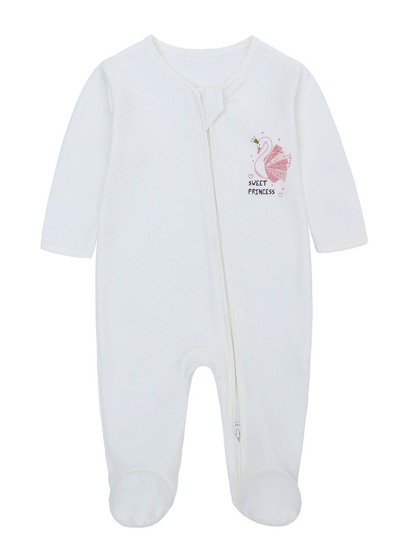 Miracle Baby - Newborn  Baby Onesies with zipper 100% cotton long sleeve baby pajamas leg covered baby clothes - Image 1
