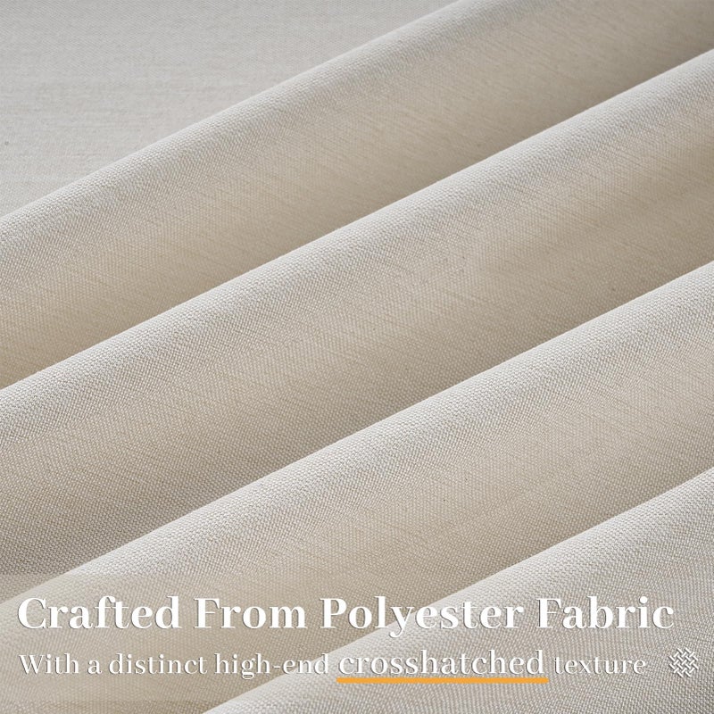 Drapenova Ivory Beige Pinch Pleated Linen Curtains 84 Inch Length 2 Panels for Bedroom Living Room Textured Semi Sheer Window Curtain Boho Neutral Back Tab Pinch Pleat Drape with Hooks 84 Inches Long - Image 3