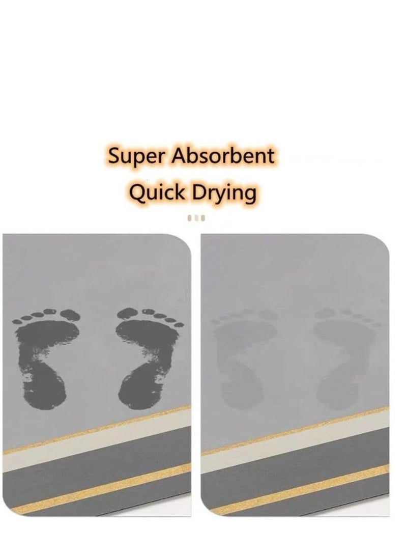 Bath Mat Super Absorbent Bath Mat Quick Dry Bathroom Mat 3D Visual Expansion Sense Non-Slip Nappa Leather Floor Mat Bathroom Living Room Entrance Mat 30*40  - Image 5