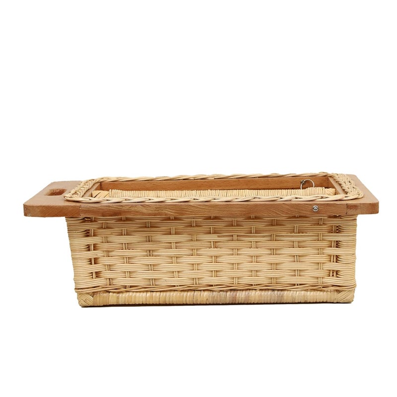 AKWAY Wicker Rectangular Basket With Partition For Modular Kitchen (22.5 W (564Mm) X 20 L X 4 H Inches (Single Partition), Beige)(Beechwood) - Image 5
