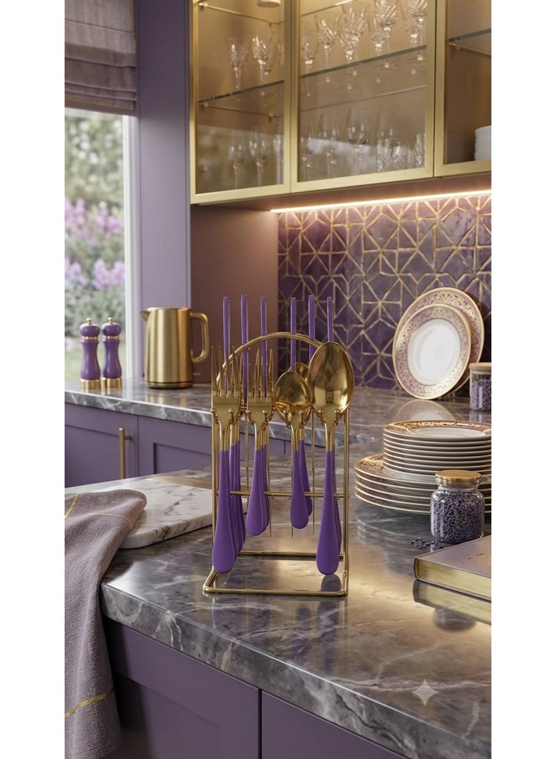 18/10 stainless steel spoon set with stand, 30 pieces - imported