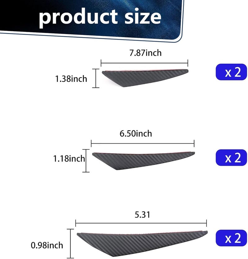gunhunt 6 PCS Car Front Bumper Lip Splitter - Image 2