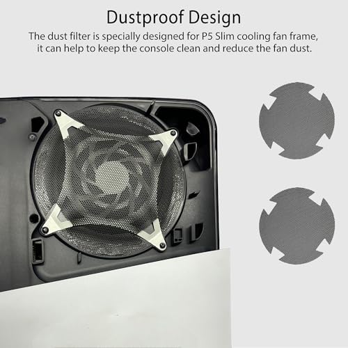 DOBEWINGDELOU Faceplate for PS5 Slim Digital Edition with Cooling Vent and Dust Filter Face Plate Console Accessories Cover ABS Dustproof Replacement Side Shell Case Black - Image 3