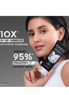 PONDS Ponds Bright Miracle Detox Facewash 10X Power of Activated Charcoal For Deep Cleaned Skin Reveals Glow, Pollution Clear Face Wash 200gm  - Image 4