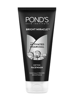 PONDS Ponds Bright Miracle Detox Facewash 10X Power of Activated Charcoal For Deep Cleaned Skin Reveals Glow, Pollution Clear Face Wash 200gm  - Image 1