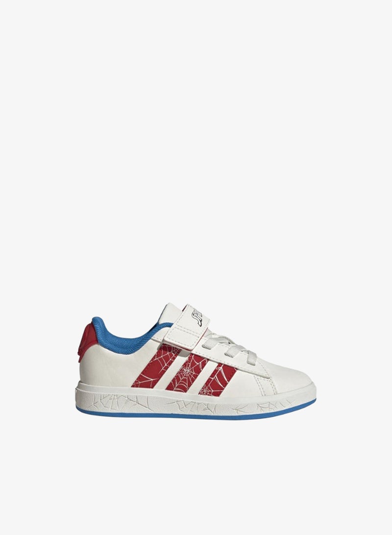 adidas حذاء رياضي سبايدرمان جراند كورت للأطفال أبيض - Image 1