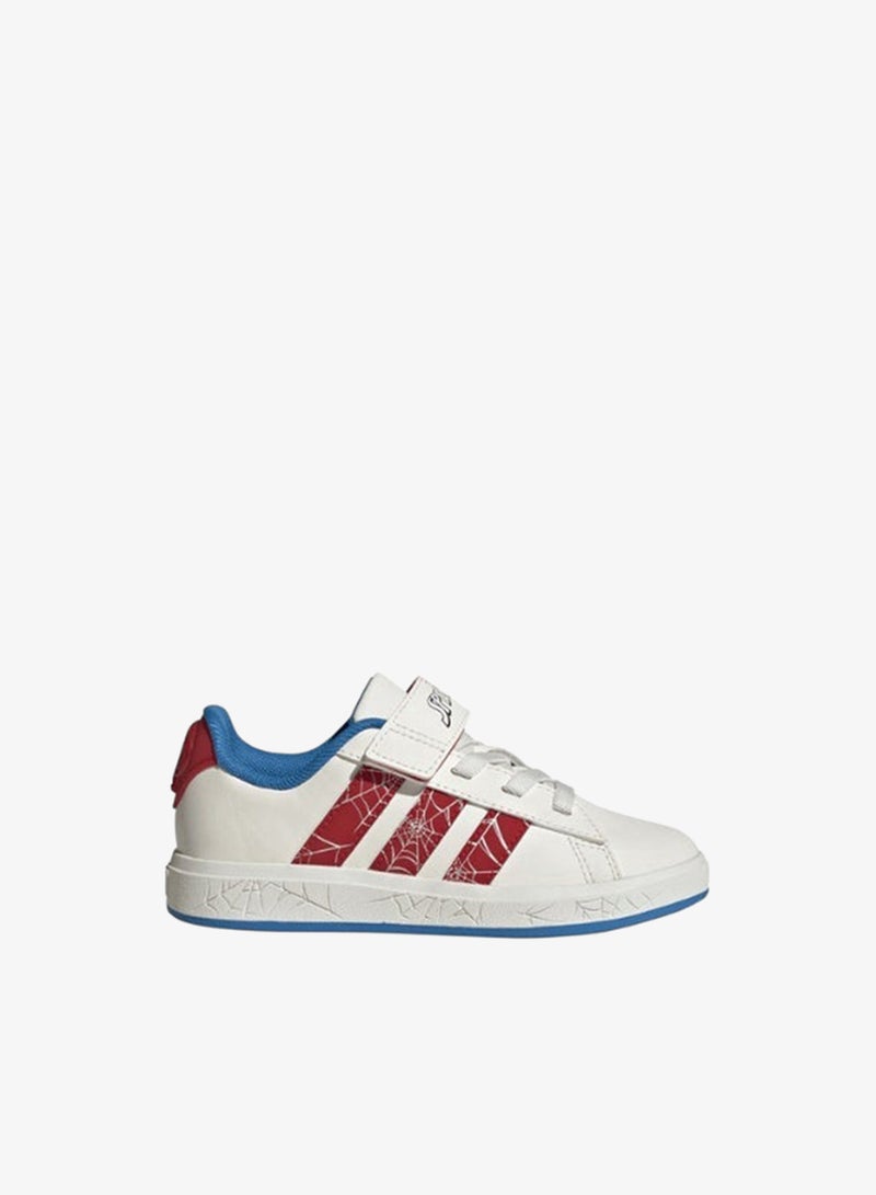 adidas حذاء رياضي سبايدرمان جراند كورت للأطفال أبيض - Image 4