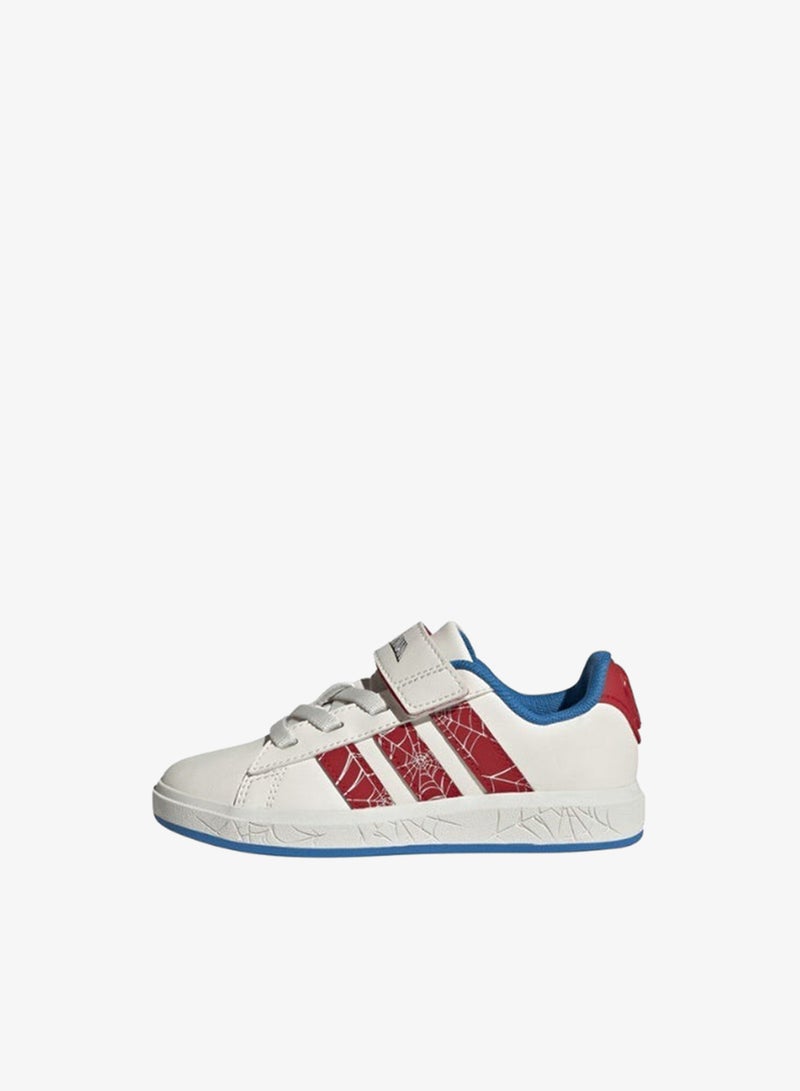 adidas حذاء رياضي سبايدرمان جراند كورت للأطفال أبيض - Image 2