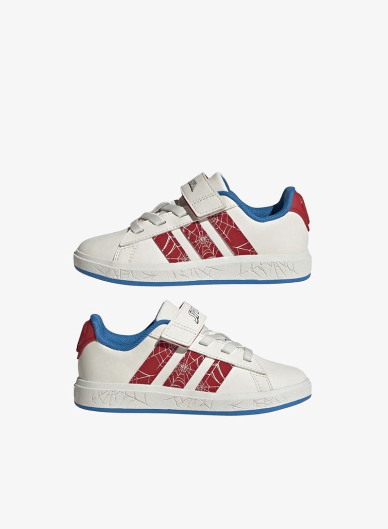 adidas حذاء رياضي سبايدرمان جراند كورت للأطفال أبيض - Image 3