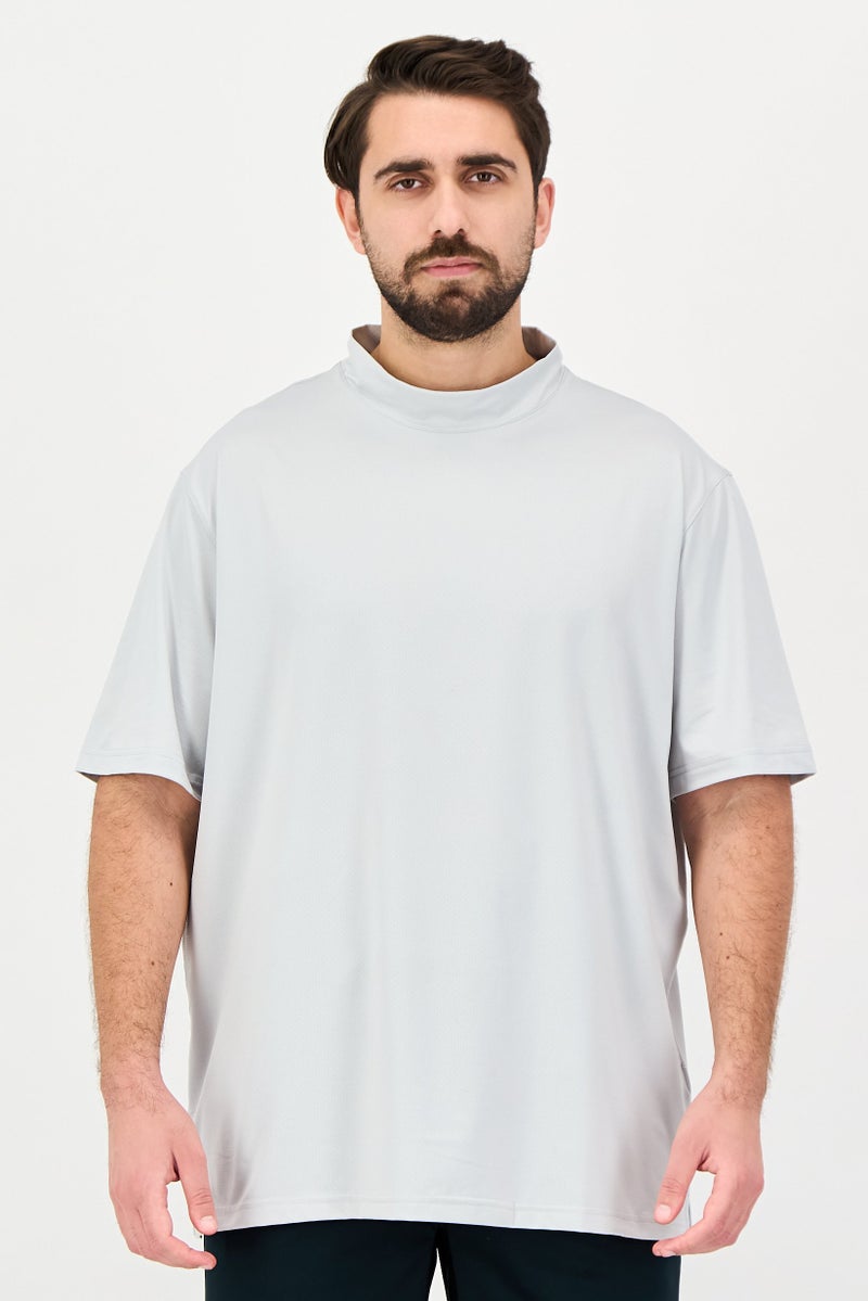 Greg Norman Men Sportswear Fit Short Sleeves Training T-Shirt, Light Grey - Image 1